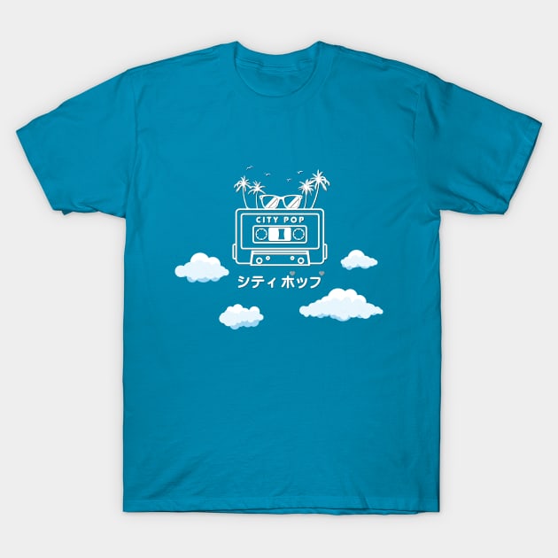 City Pop Summer theme [Blue] T-Shirt by Dashu